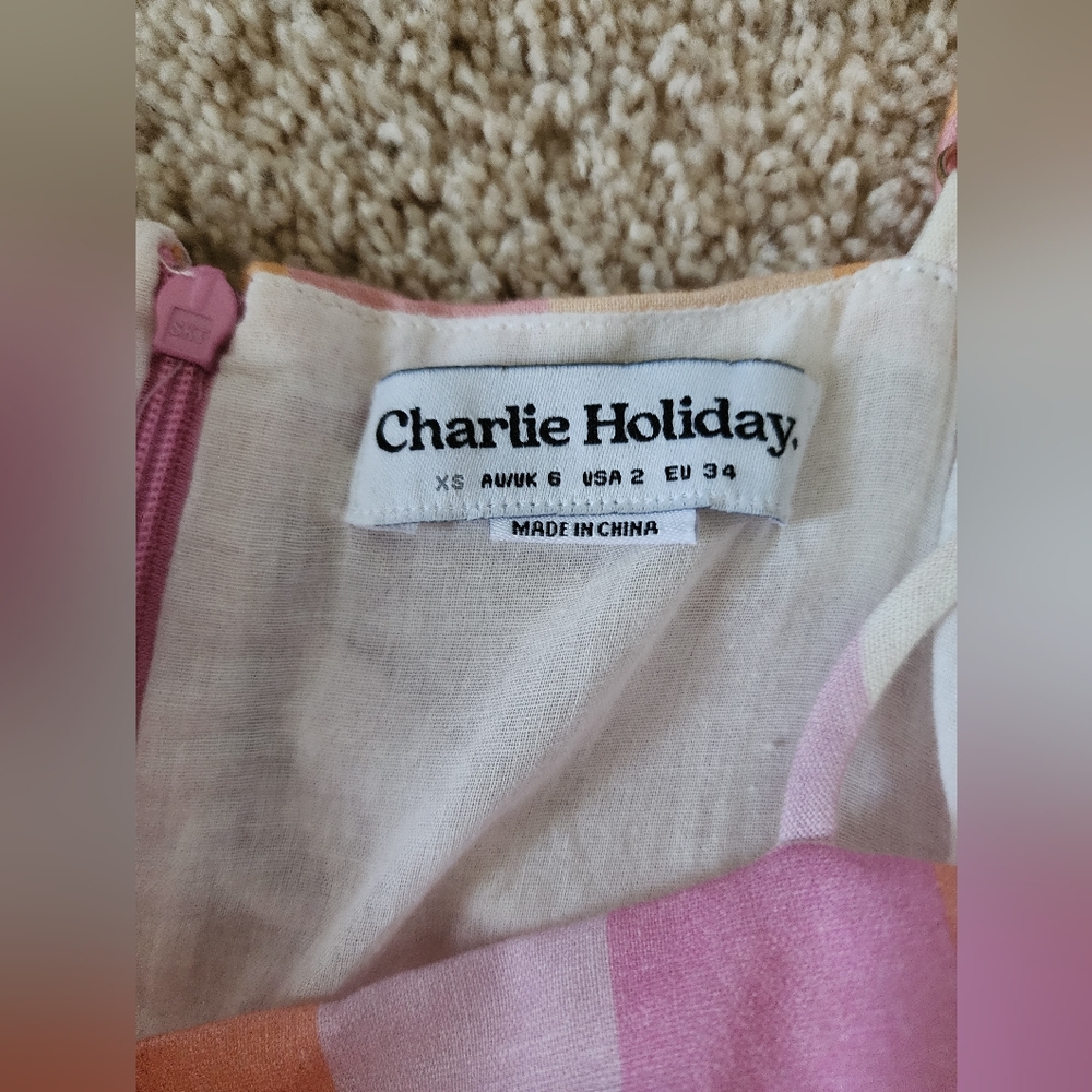Charlie Holiday size  XSmall Madonna mini dress orange pink - Picture 5 of 9
